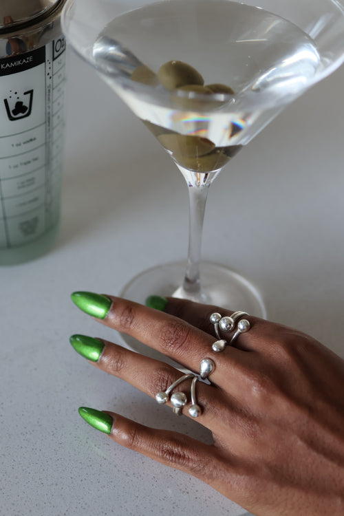 Chromed adjustable sterling silver ring by Statement92