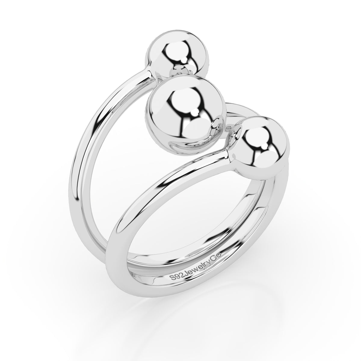 Orbit adjustable sterling silver ring by Statement92